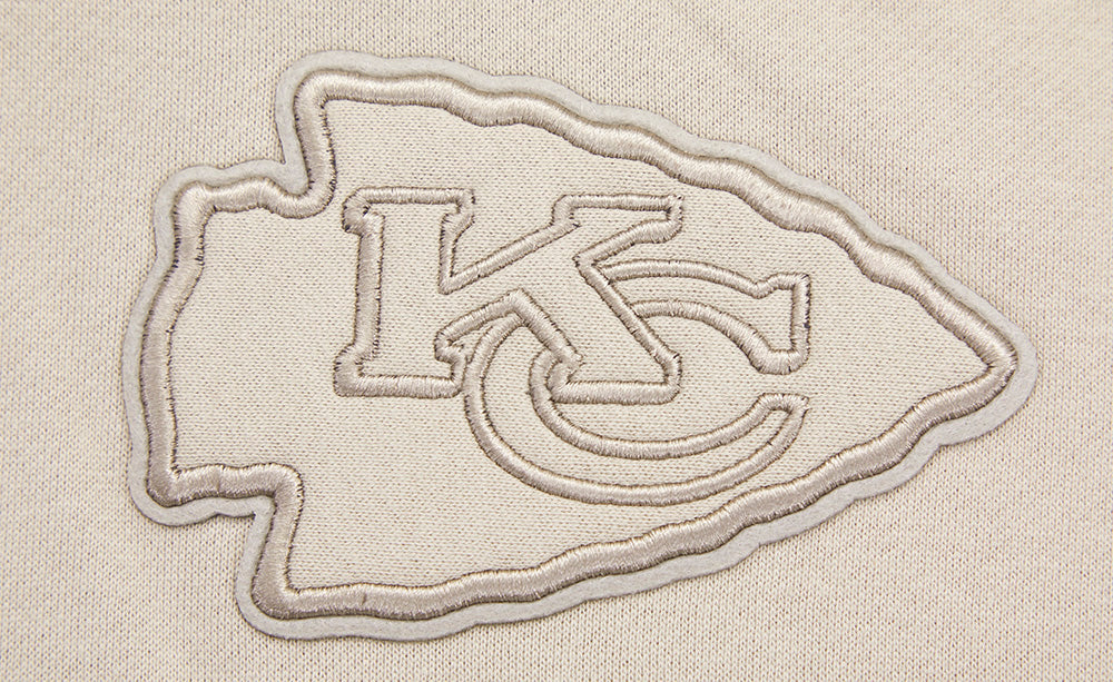 NFL KANSAS CITY CHIEFS NEUTRAL CHANDAIL À CAPUCHON EN MOLLETON À ÉPAULES TOMBANTES (TAUPE)