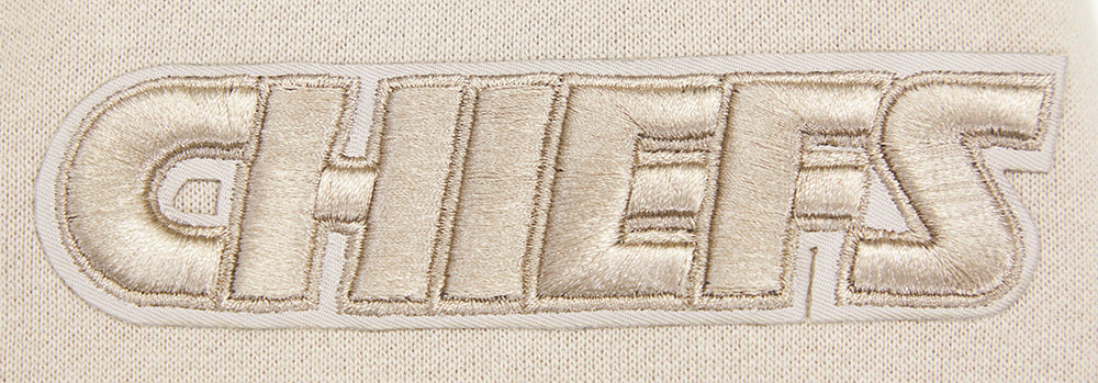 NFL KANSAS CITY CHIEFS NEUTRAL CHANDAIL À CAPUCHON EN MOLLETON À ÉPAULES TOMBANTES (TAUPE)