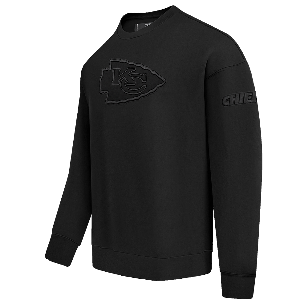 NFL KANSAS CITY CHIEFS NEUTRAL DROP SHOULDER FLEECE CREWNECK (BLACK)