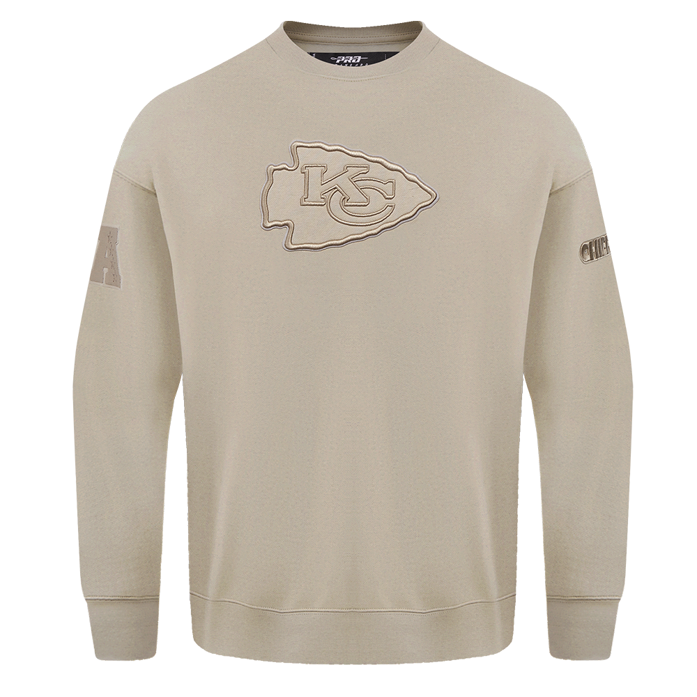 NFL KANSAS CITY CHIEFS NEUTRAL CHANDAIL À COL ROND EN MOLLETON À ÉPAULES TOMBANTES (TAUPE)