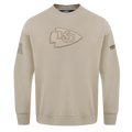 NFL KANSAS CITY CHIEFS NEUTRAL CHANDAIL À COL ROND EN MOLLETON À ÉPAULES TOMBANTES (TAUPE)