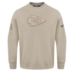 NFL KANSAS CITY CHIEFS NEUTRAL CHANDAIL À COL ROND EN MOLLETON À ÉPAULES TOMBANTES (TAUPE)