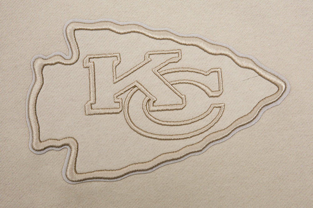 NFL KANSAS CITY CHIEFS NEUTRAL CHANDAIL À COL ROND EN MOLLETON À ÉPAULES TOMBANTES (TAUPE)