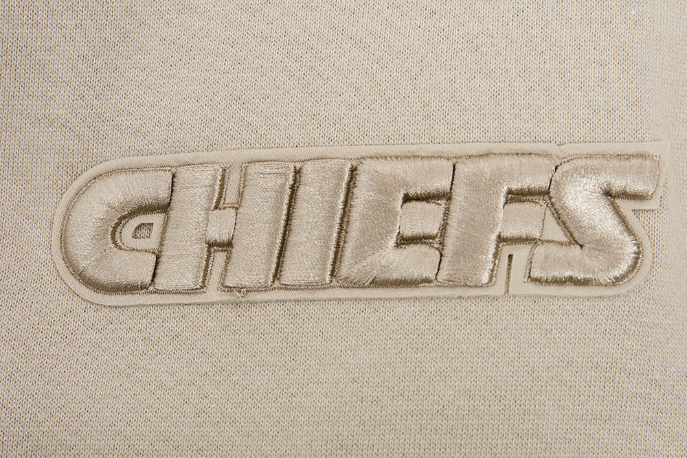 NFL KANSAS CITY CHIEFS NEUTRAL CHANDAIL À COL ROND EN MOLLETON À ÉPAULES TOMBANTES (TAUPE)