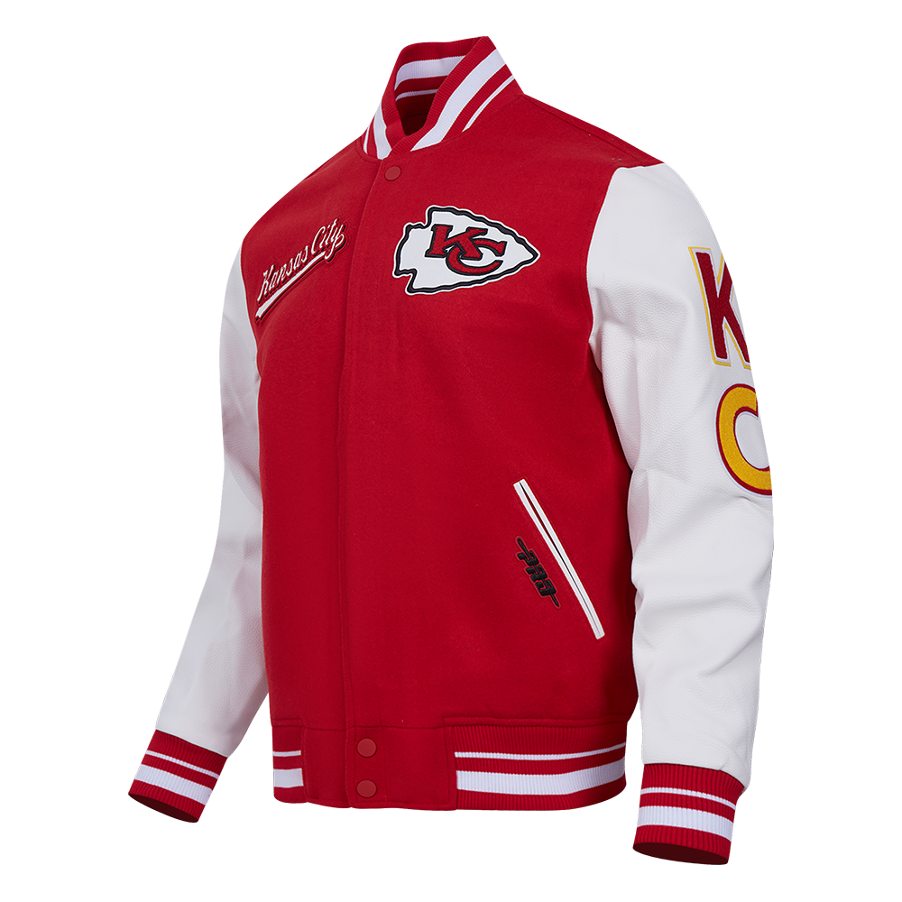 NFL KANSAS CITY CHIEFS SCRIPT TAIL BLOUSON COLLÉGIAL POUR HOMME (ROUGE/BLANC)