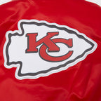 NFL KANSAS CITY CHIEFS SCRIPT TAIL MEN'S SATIN JACKET (RED)