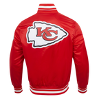 NFL KANSAS CITY CHIEFS SCRIPT TAIL MEN'S SATIN JACKET (RED)