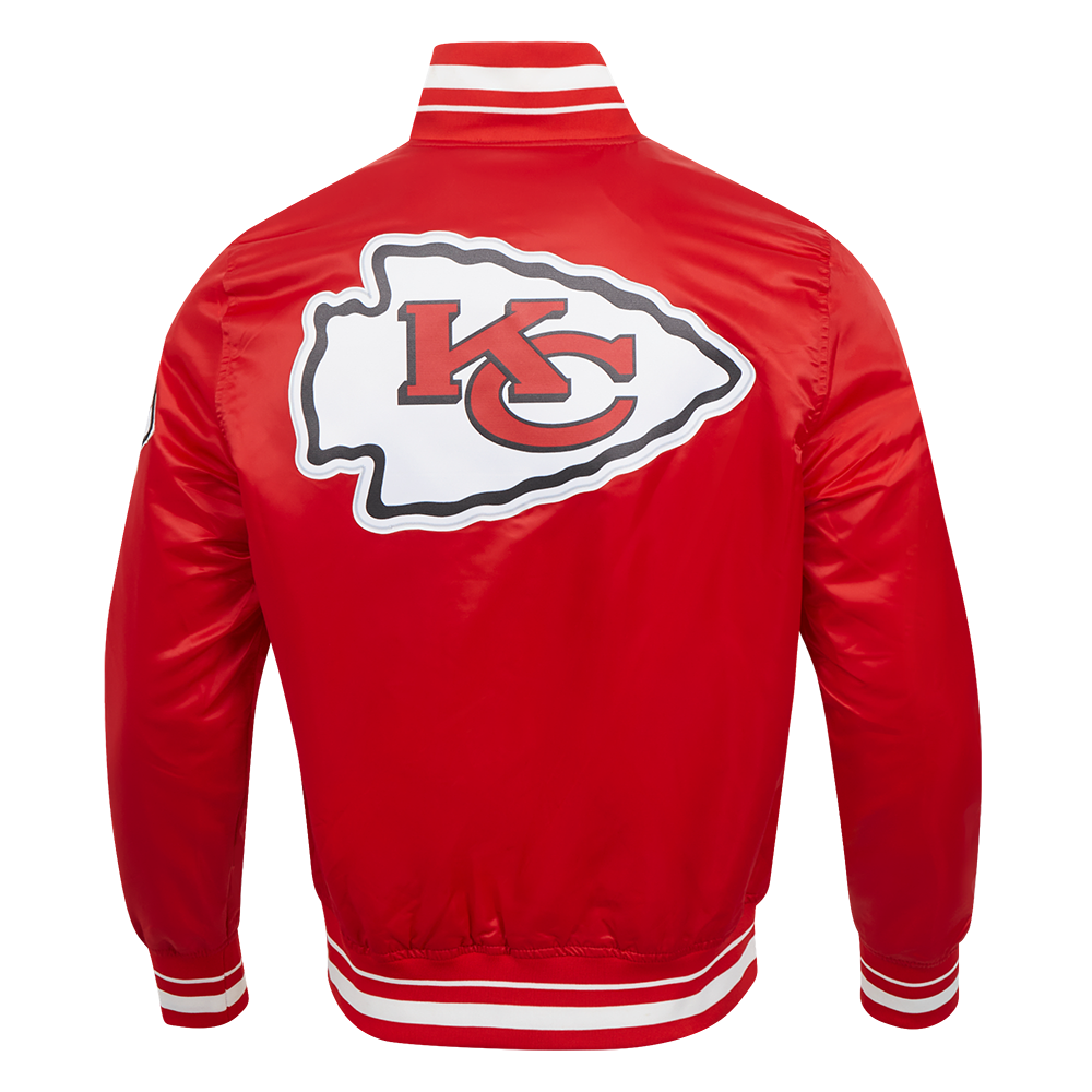NFL KANSAS CITY CHIEFS SCRIPT TAIL MEN'S SATIN JACKET (RED)