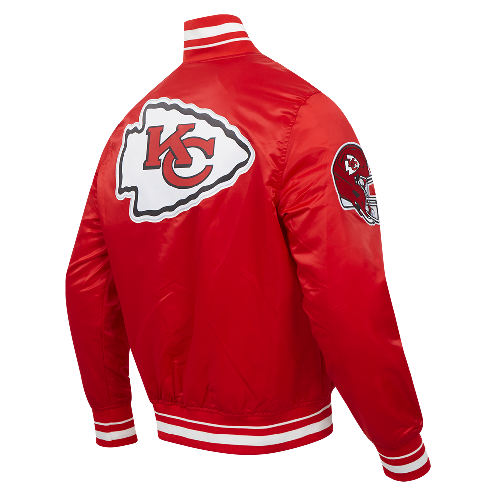 NFL KANSAS CITY CHIEFS SCRIPT TAIL MEN'S SATIN JACKET (RED)