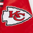 NFL KANSAS CITY CHIEFS SCRIPT TAIL MEN'S SATIN JACKET (RED)