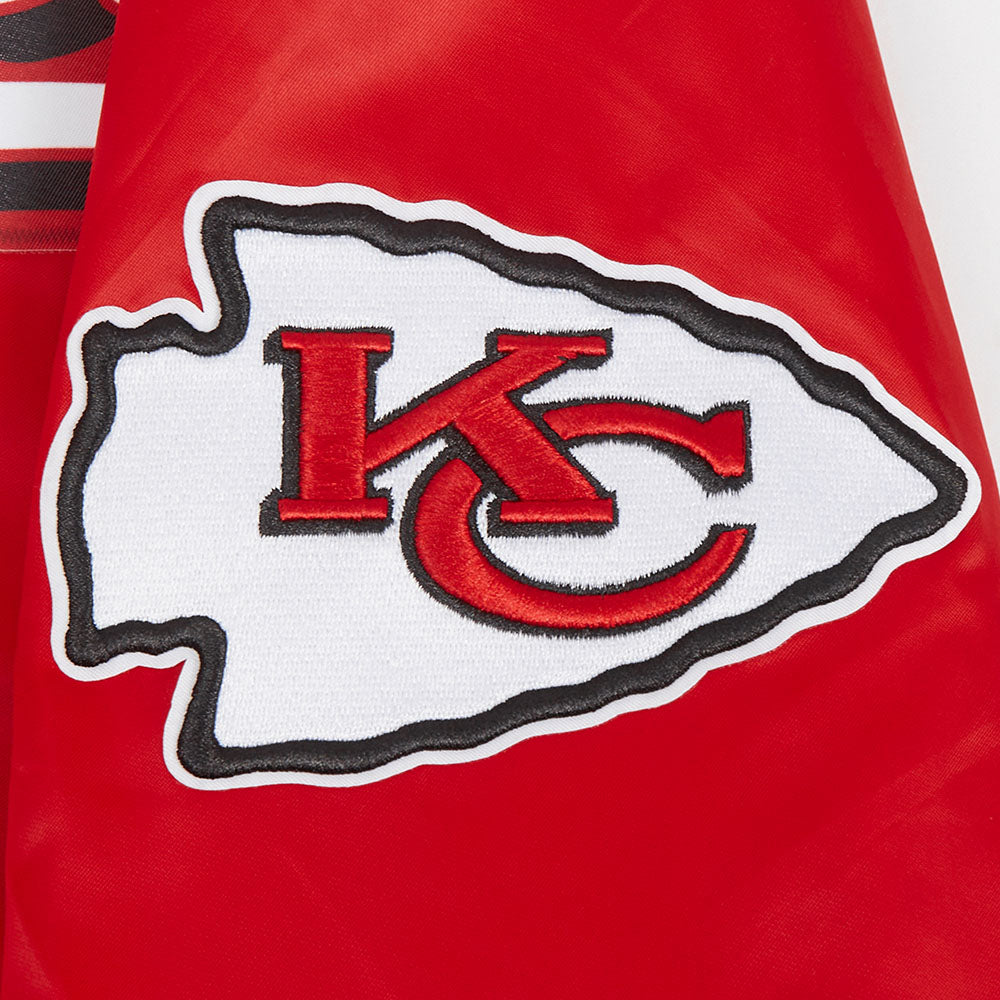 NFL KANSAS CITY CHIEFS SCRIPT TAIL MEN'S SATIN JACKET (RED)