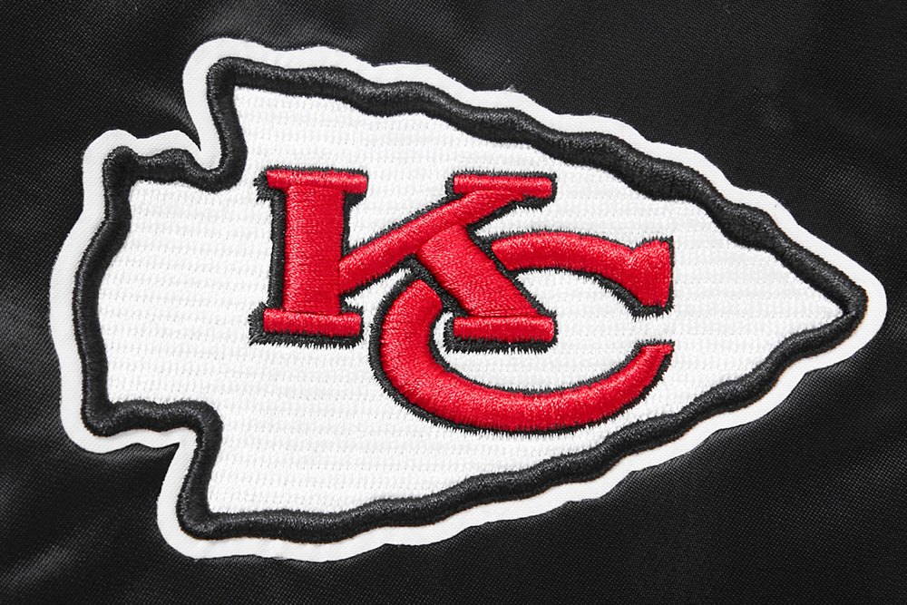 NFL KANSAS CITY CHIEFS BIG LOGO MEN'S SATIN JACKET (BLACK)