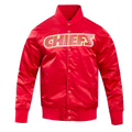 NFL KANSAS CITY CHIEFS BLOUSON EN SATIN À GRAND LOGO POUR HOMME (ROUGE)