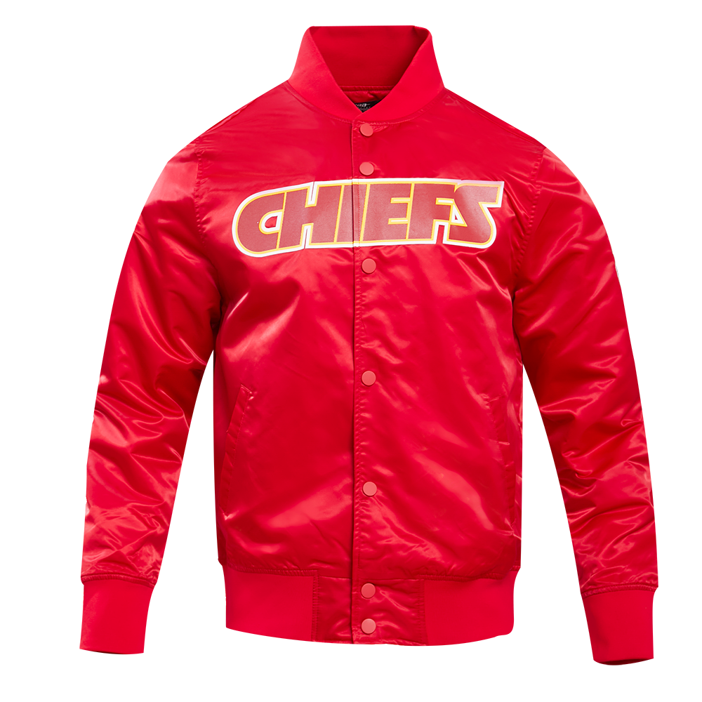 NFL KANSAS CITY CHIEFS BLOUSON EN SATIN À GRAND LOGO POUR HOMME (ROUGE)