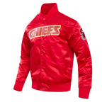 NFL KANSAS CITY CHIEFS BLOUSON EN SATIN À GRAND LOGO POUR HOMME (ROUGE)