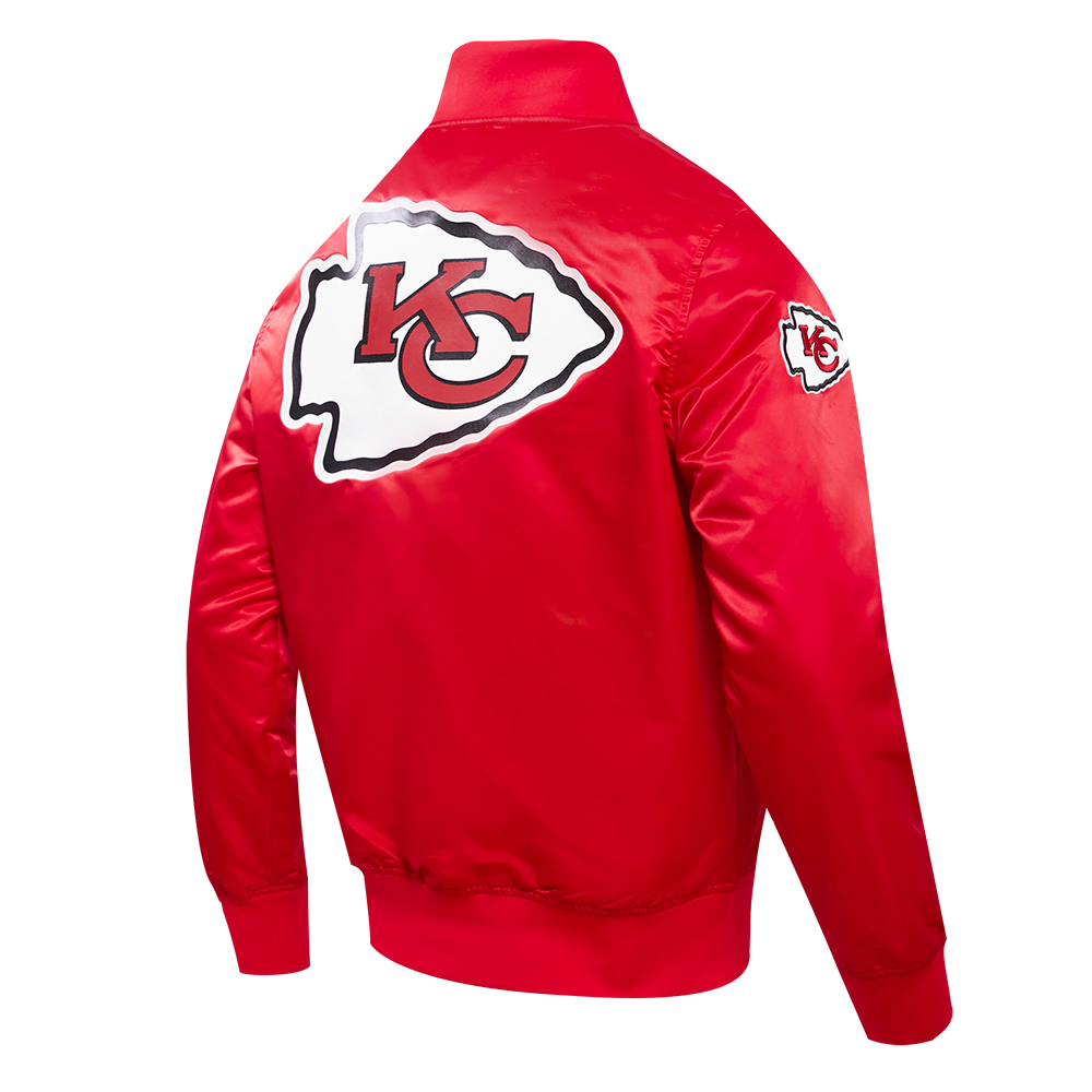 NFL KANSAS CITY CHIEFS BLOUSON EN SATIN À GRAND LOGO POUR HOMME (ROUGE)