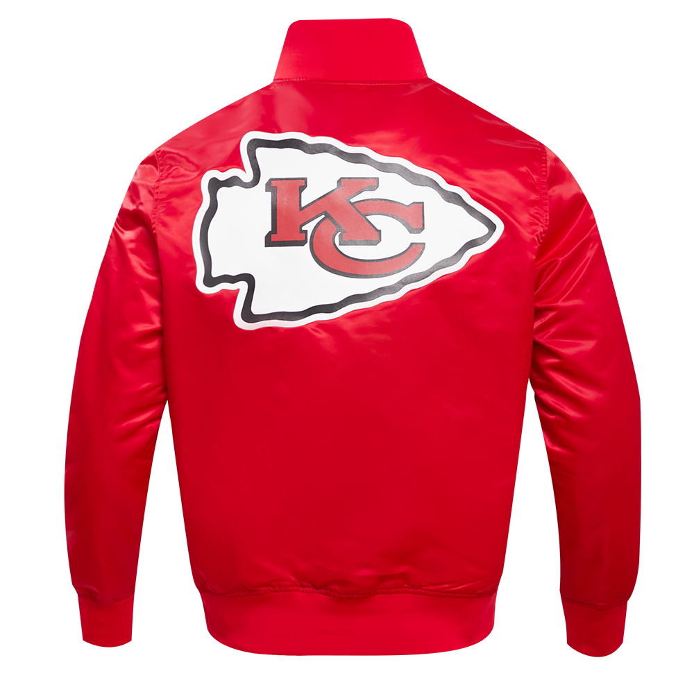 NFL KANSAS CITY CHIEFS BLOUSON EN SATIN À GRAND LOGO POUR HOMME (ROUGE)