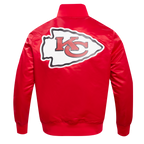 NFL KANSAS CITY CHIEFS BLOUSON EN SATIN À GRAND LOGO POUR HOMME (ROUGE)