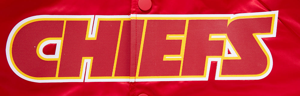 NFL KANSAS CITY CHIEFS BLOUSON EN SATIN À GRAND LOGO POUR HOMME (ROUGE)