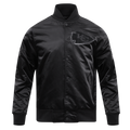 NFL KANSAS CITY CHIEFS CLASSIC 3BK MEN'S SATIN JACKET (TRIPLE BLACK)