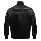 NFL KANSAS CITY CHIEFS CLASSIC 3BK MEN'S SATIN JACKET (TRIPLE BLACK)
