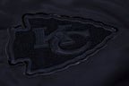 NFL KANSAS CITY CHIEFS CLASSIC 3BK MEN'S SATIN JACKET (TRIPLE BLACK)