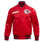 NFL KANSAS CITY CHIEFS RETRO CLASSICS BLOUSON EN SATIN POUR HOMME (ROUGE/NOIR)