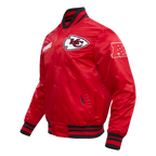 NFL KANSAS CITY CHIEFS RETRO CLASSICS BLOUSON EN SATIN POUR HOMME (ROUGE/NOIR)