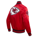 NFL KANSAS CITY CHIEFS RETRO CLASSICS BLOUSON EN SATIN POUR HOMME (ROUGE/NOIR)