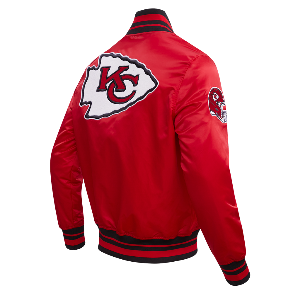 NFL KANSAS CITY CHIEFS RETRO CLASSICS BLOUSON EN SATIN POUR HOMME (ROUGE/NOIR)