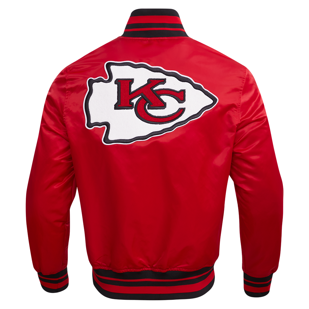 NFL KANSAS CITY CHIEFS RETRO CLASSICS BLOUSON EN SATIN POUR HOMME (ROUGE/NOIR)