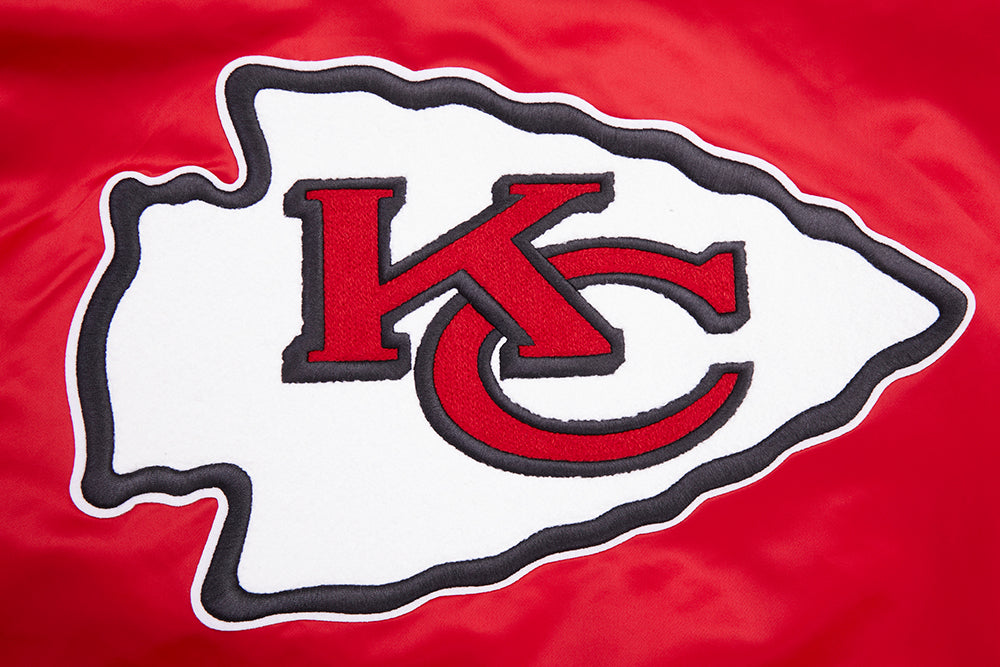 NFL KANSAS CITY CHIEFS RETRO CLASSICS BLOUSON EN SATIN POUR HOMME (ROUGE/NOIR)
