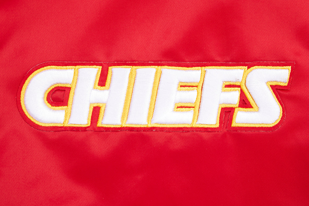 NFL KANSAS CITY CHIEFS RETRO CLASSICS BLOUSON EN SATIN POUR HOMME (ROUGE/NOIR)