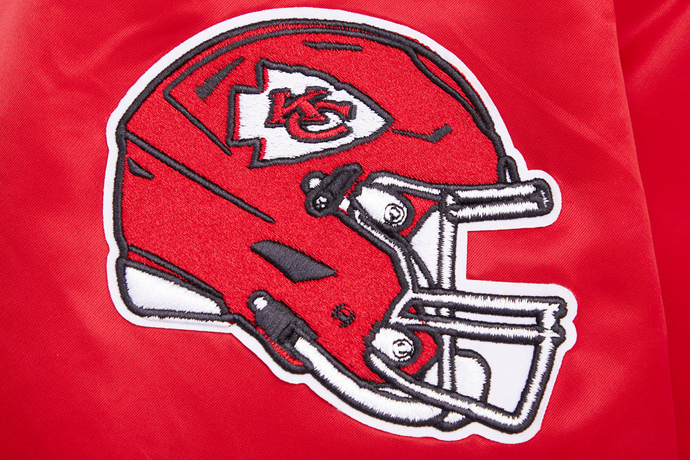 NFL KANSAS CITY CHIEFS RETRO CLASSICS BLOUSON EN SATIN POUR HOMME (ROUGE/NOIR)