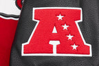 NFL KANSAS CITY CHIEFS RETRO CLASSIC BLOUSON COLLÉGIAL EN LAINE À BORDS CÔTELÉS (ROUGE/NOIR)
