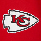NFL KANSAS CITY CHIEFS OLD ENGLISH BLOUSON COLLÉGIAL EN LAINE À BORDS CÔTELÉS POUR HOMME (ROUGE/BLANC)