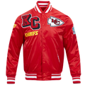 NFL KANSAS CITY CHIEFS MASH UP MEN'S RIB SATIN JACKET (RED)