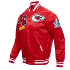 NFL KANSAS CITY CHIEFS MASH UP MEN'S RIB SATIN JACKET (RED)