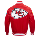NFL KANSAS CITY CHIEFS MASH UP MEN'S RIB SATIN JACKET (RED)