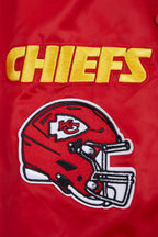 NFL KANSAS CITY CHIEFS MASH UP MEN'S RIB SATIN JACKET (RED)