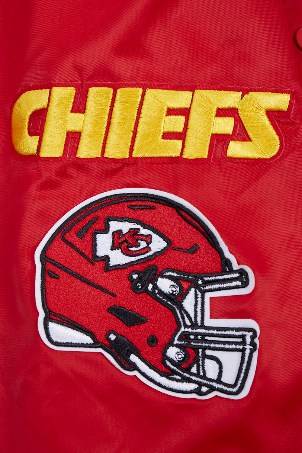 NFL KANSAS CITY CHIEFS MASH UP MEN'S RIB SATIN JACKET (RED)