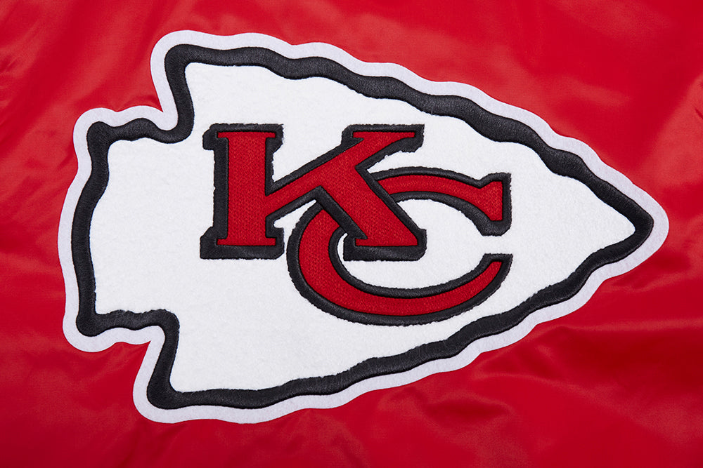 NFL KANSAS CITY CHIEFS MASH UP MEN'S RIB SATIN JACKET (RED)