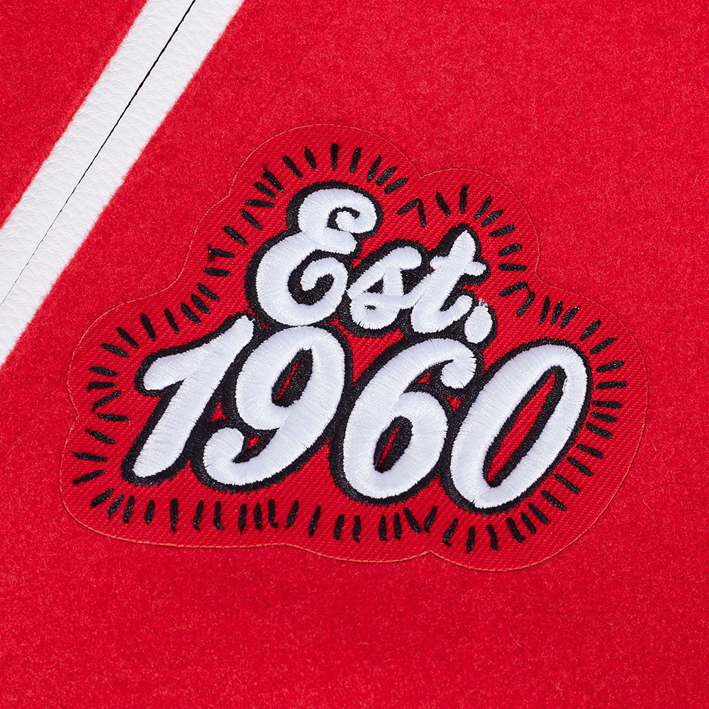 NFL KANSAS CITY CHIEFS DIY PICK STITCH BLOUSON COLLÉGIAL EN LAINE À BORDS CÔTELÉS POUR HOMME (ROUGE/BLANC)