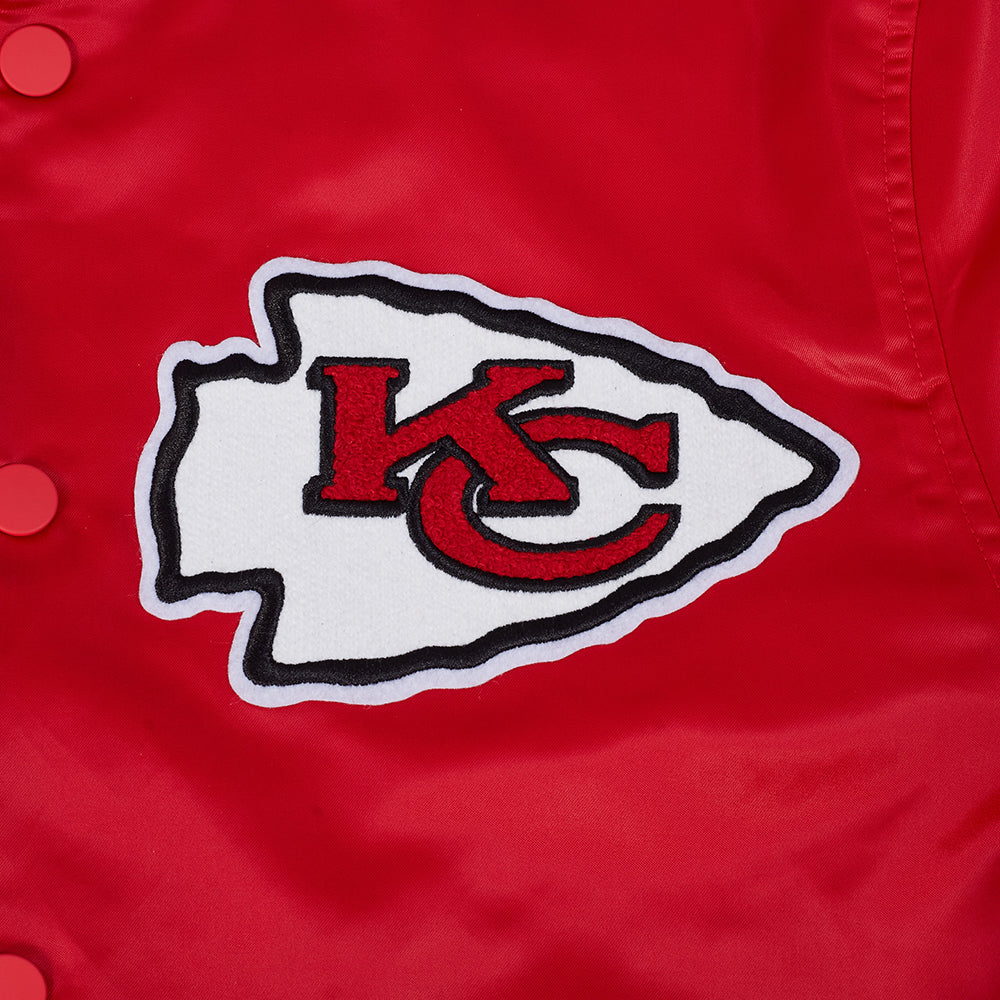 NFL KANSAS CITY CHIEFS BEST OF MEN'S RIB SATIN JACKET (RED/BLACK)