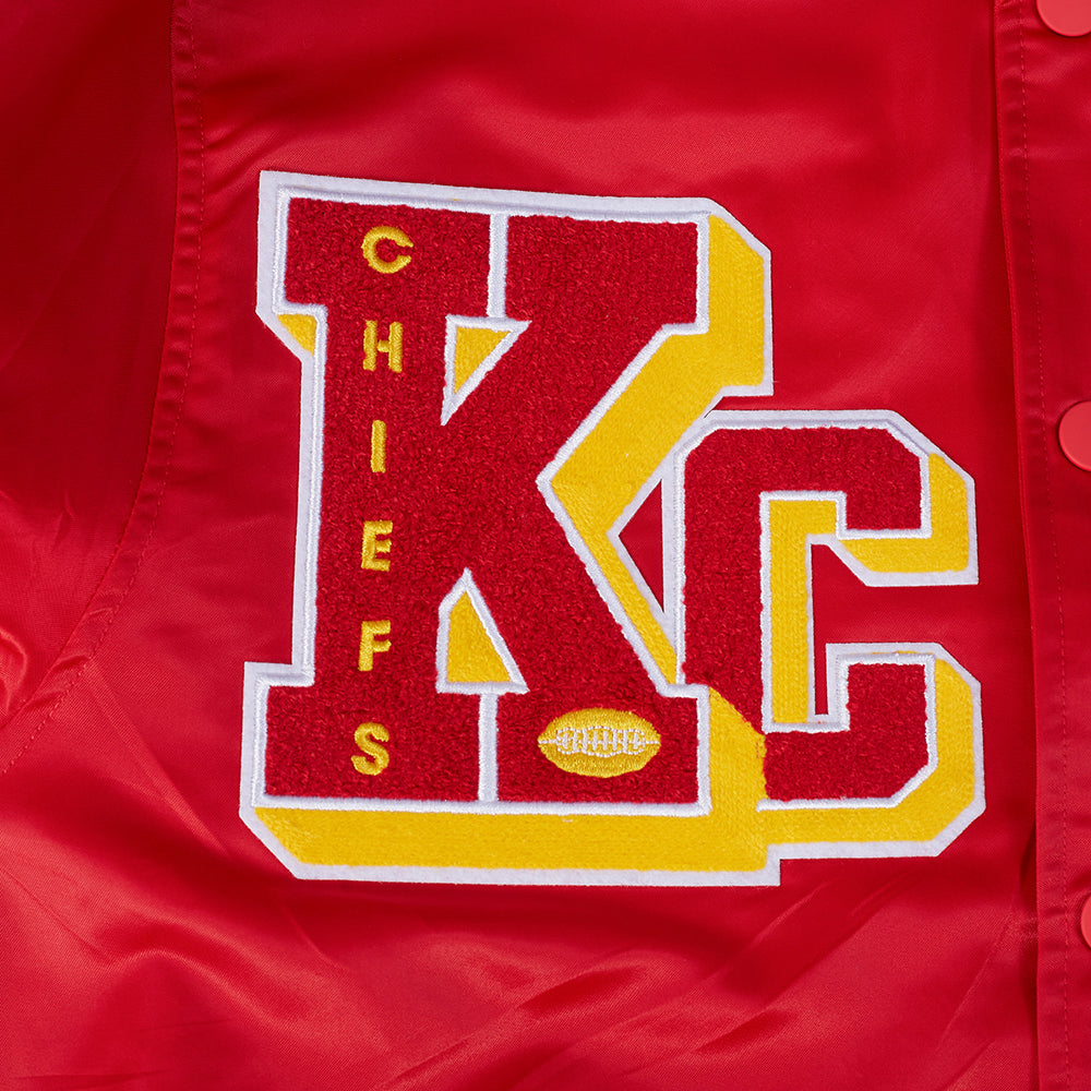NFL KANSAS CITY CHIEFS BEST OF MEN'S RIB SATIN JACKET (RED/BLACK)