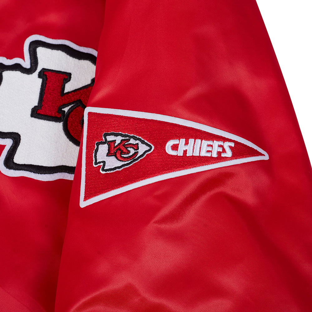 NFL KANSAS CITY CHIEFS BEST OF MEN'S RIB SATIN JACKET (RED/BLACK)