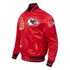 NFL KANSAS CITY CHIEFS BEST OF MEN'S RIB SATIN JACKET (RED/BLACK)