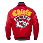 NFL KANSAS CITY CHIEFS BEST OF MEN'S RIB SATIN JACKET (RED/BLACK)