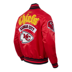 NFL KANSAS CITY CHIEFS BEST OF MEN'S RIB SATIN JACKET (RED/BLACK)