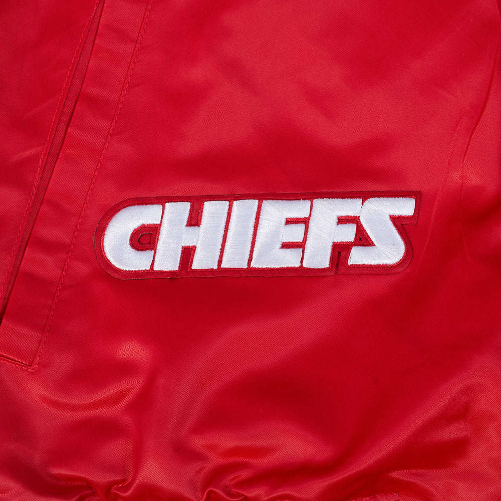 NFL KANSAS CITY CHIEFS BEST OF MEN'S RIB SATIN JACKET (RED/BLACK)